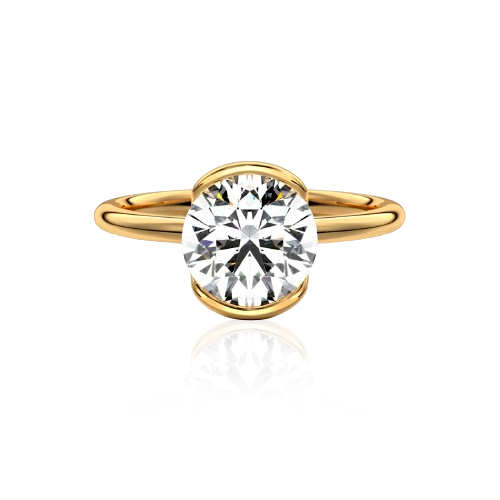 Anel Solitário Alça Dupla Moissanite Banhado a Ouro 18k