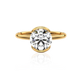 Anel Solitário Alça Dupla Moissanite Banhado a Ouro 18k