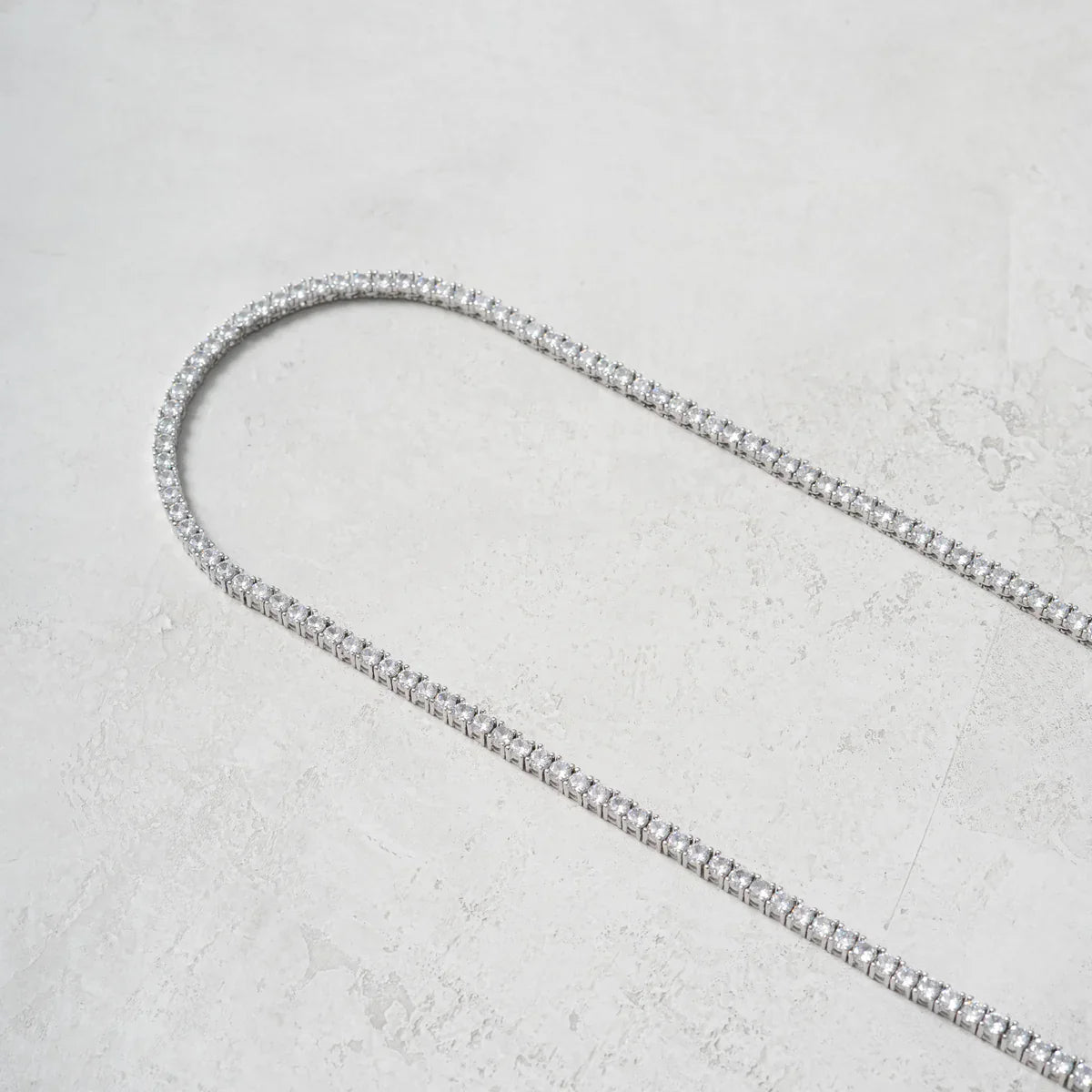 Colar Riviera Moissanite 3mm Banhado a Ouro Branco