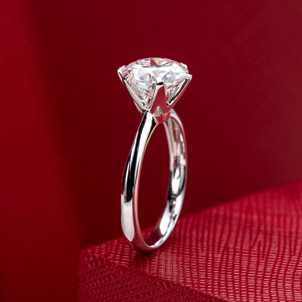 Anel Solitário Brilhante Moissanite Banhado a Ouro 18k