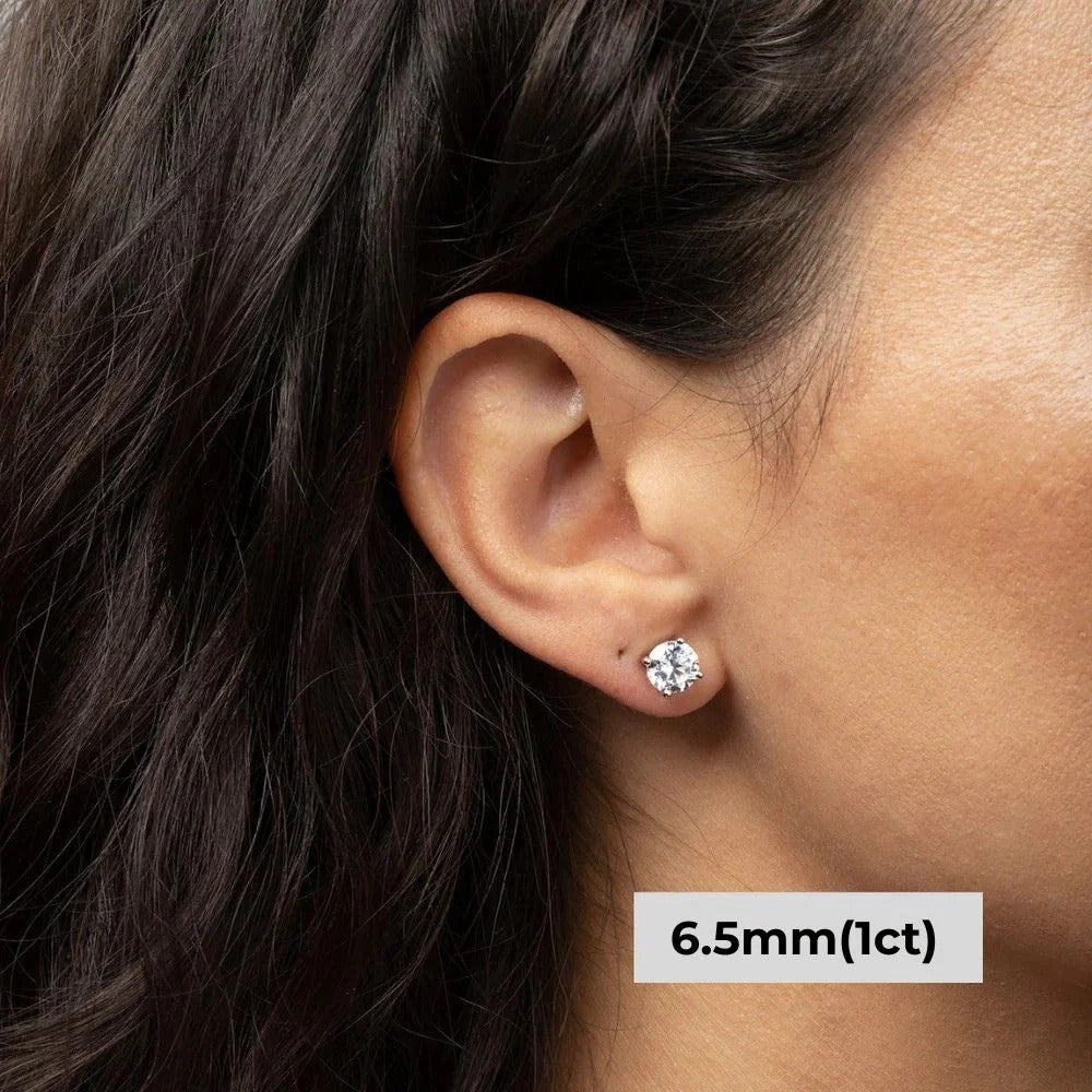 Brinco Solitário Haste Moissanite Banhado a Ouro 18k