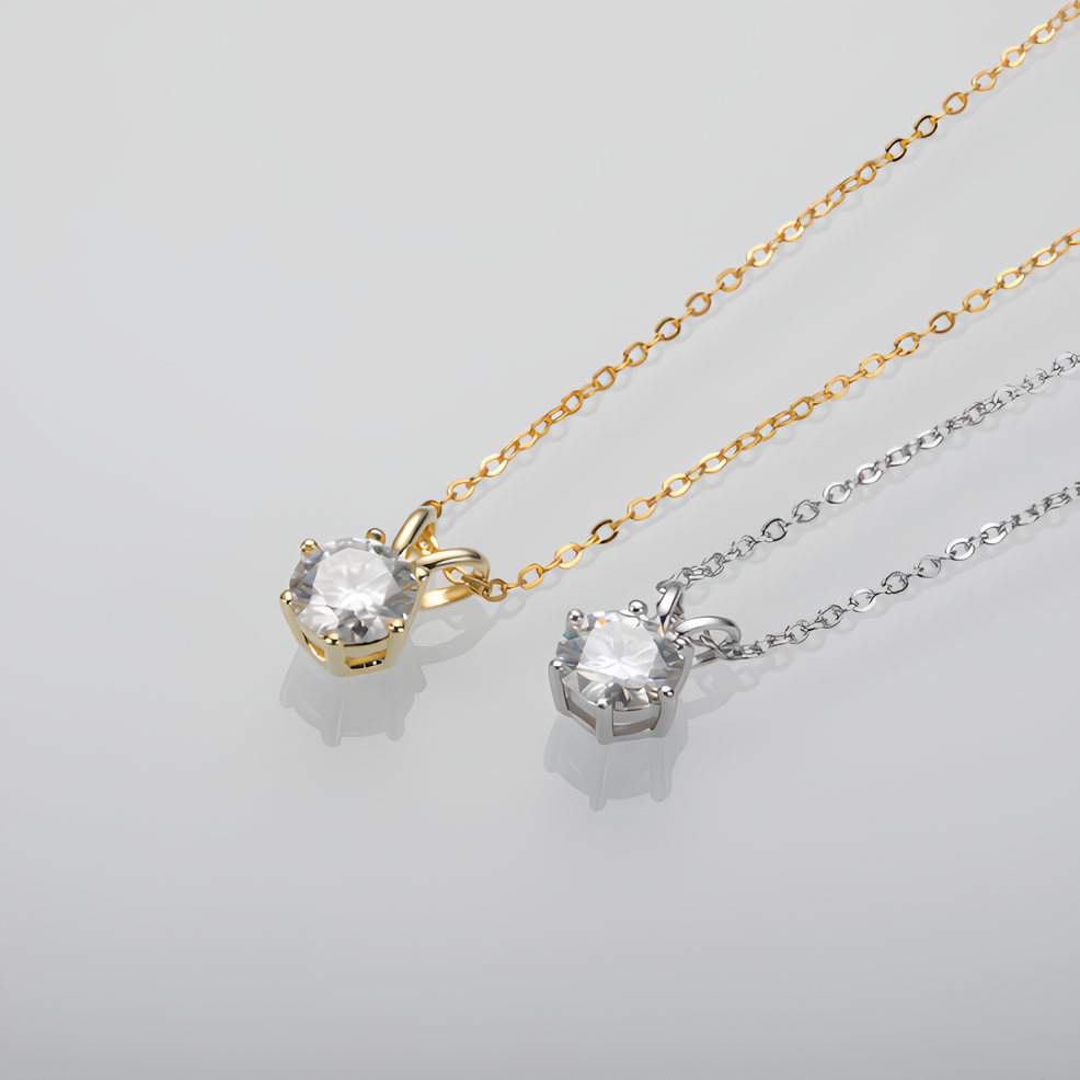Colar 6 Garras Moissanite Banhado a Ouro