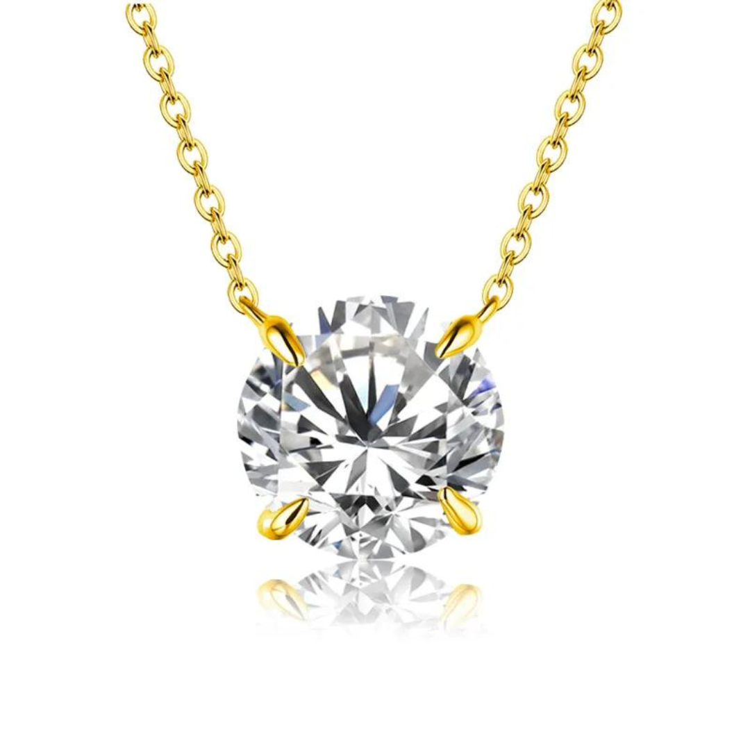 Colar Alma Brilhante Moissanite Banhado a Ouro