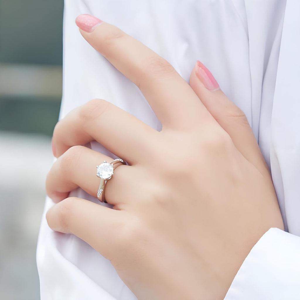 Anel Solitário Destino Moissanite Banhado a Ouro 18k