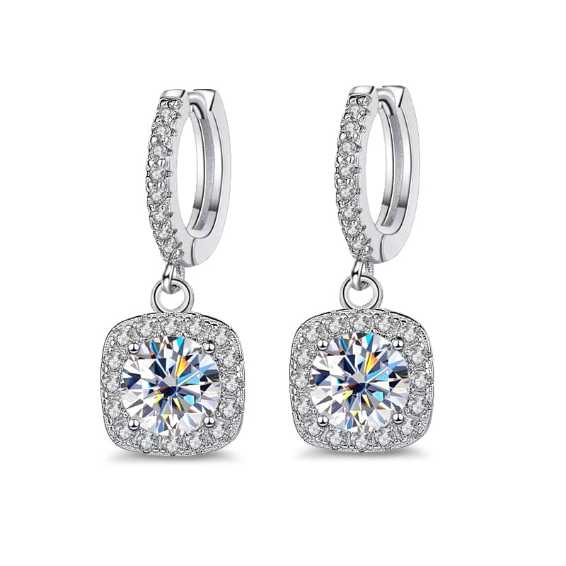Brinco Moissanite Brilhante Banhado a Ouro 18k