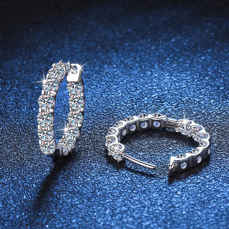 Brinco Argola Luxury Moissanite Banhado a Ouro 18k