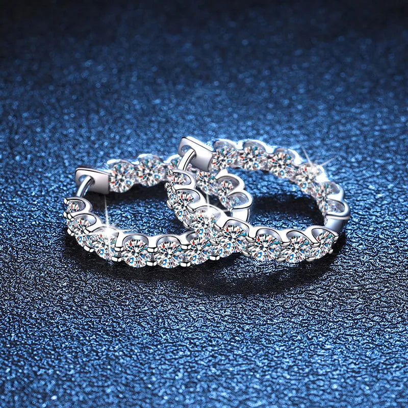 Brinco Argola Luxury Moissanite Banhado a Ouro 18k