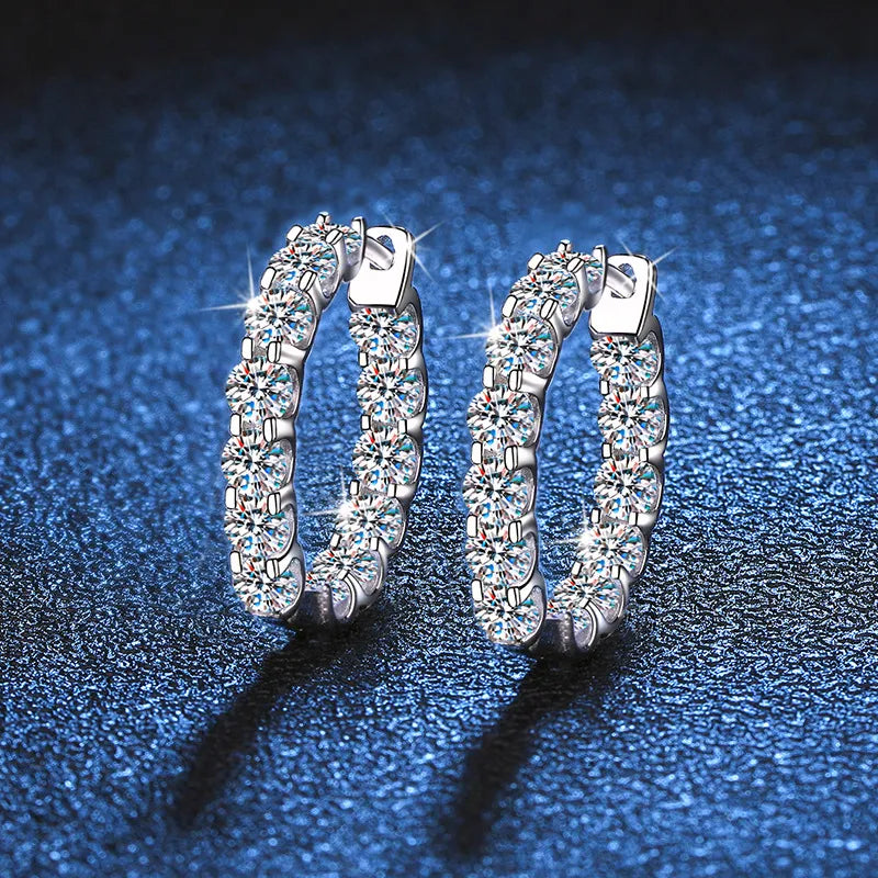 Brinco Argola Luxury Moissanite Banhado a Ouro 18k