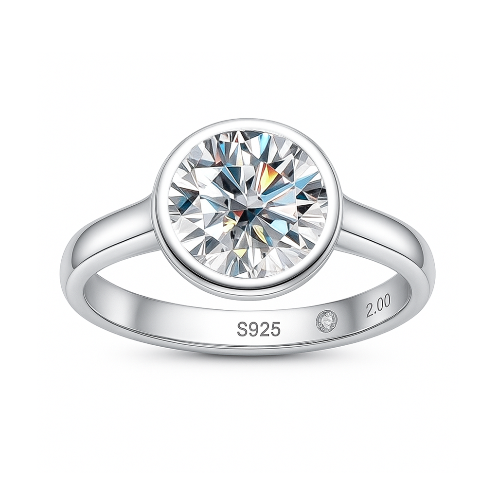 Anel Ponto de Luz Moissanite Banhado a Ouro 18k