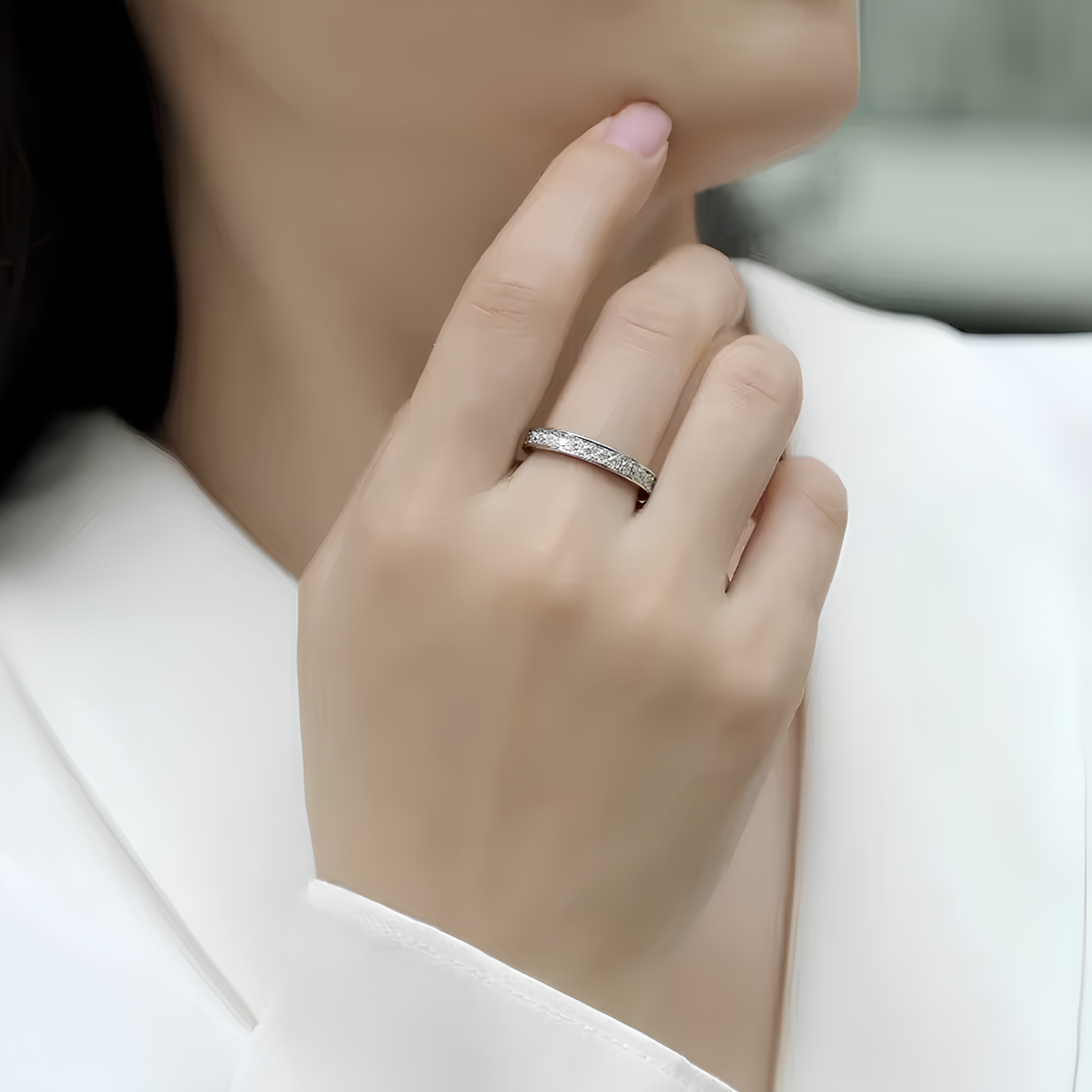 Aliança Prisma 90 Pontos Moissanite Banhada a Ouro 18k