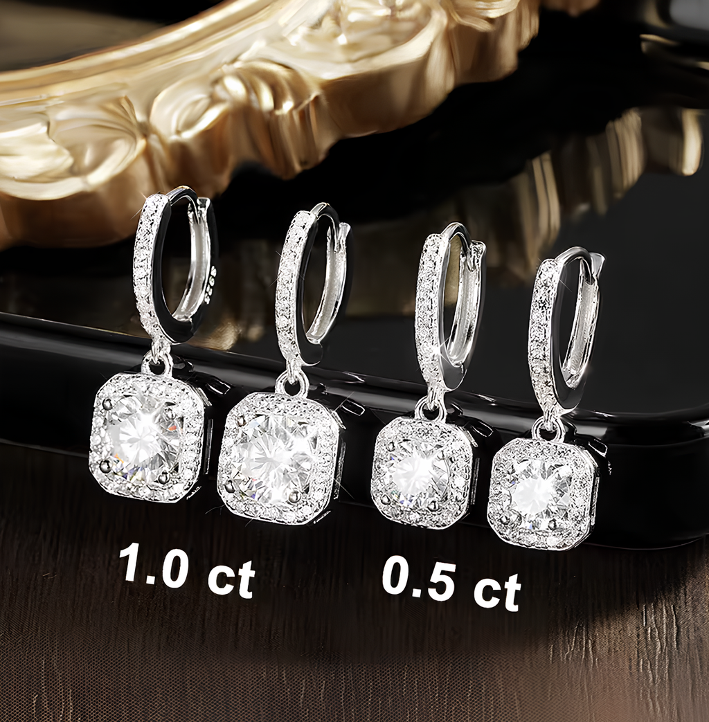 Brinco Moissanite Brilhante Banhado a Ouro 18k
