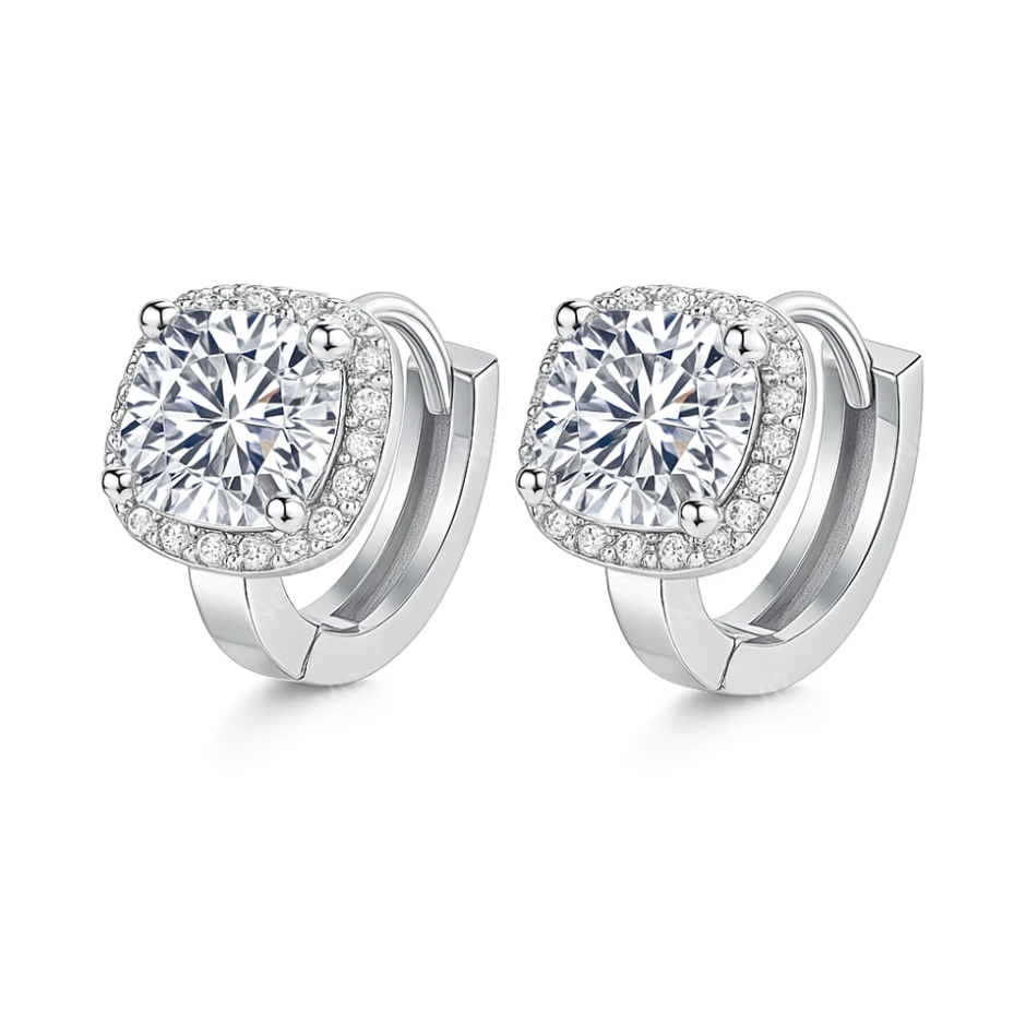 Brinco Brilho Sereno Moissanite Banhado a Ouro 18k
