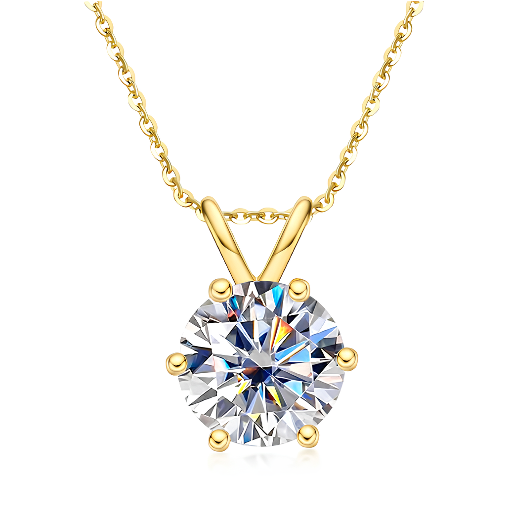 Colar 6 Garras Moissanite Banhado a Ouro