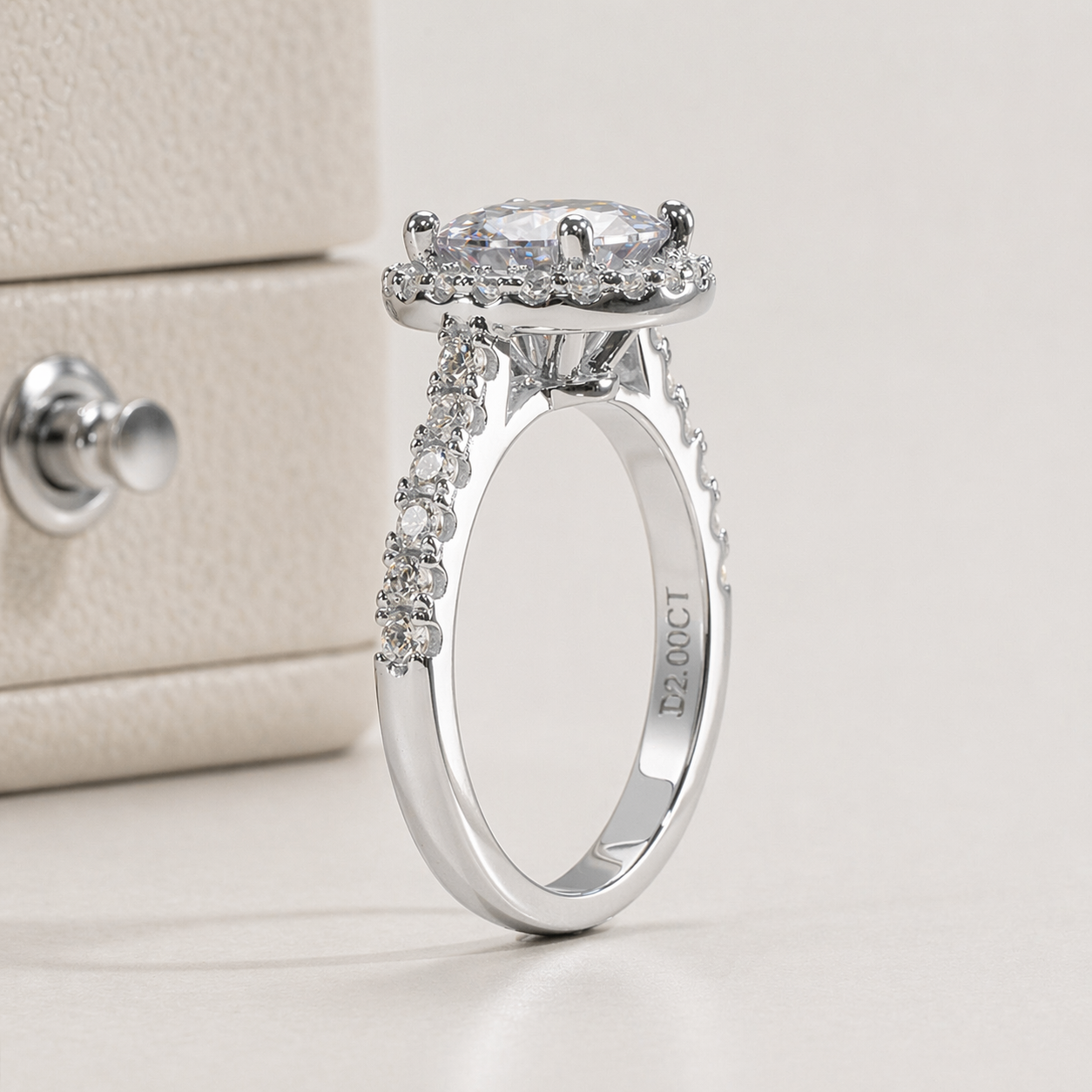 Anel Coroa Brilhante Moissanite Cravejado Banhado a Ouro 18k