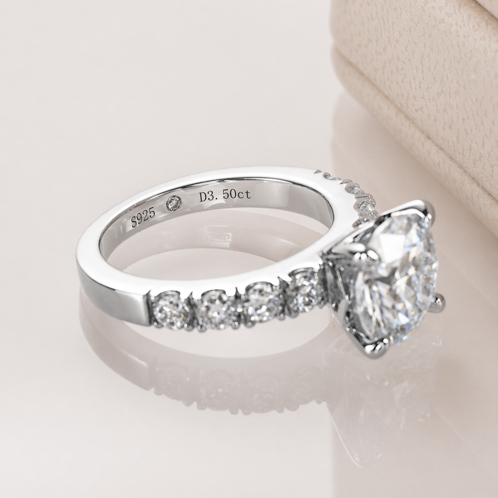 Anel Solitário Real Moissanite Banhado a Ouro 18k