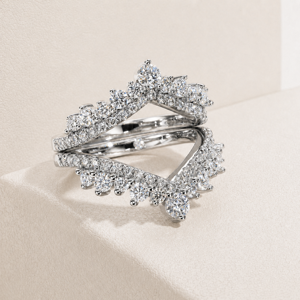Meia Aliança Celestial Moissanite Banhada a Ouro 18k