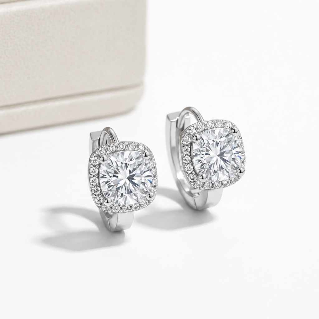 Brinco Brilho Sereno Moissanite Banhado a Ouro 18k