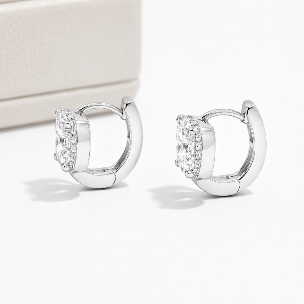 Brinco Brilho Sereno Moissanite Banhado a Ouro 18k