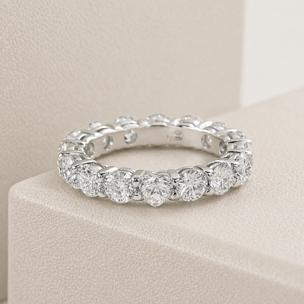 Aliança Fiel Amor 480 Pontos Moissanite Banhada a Ouro 18k