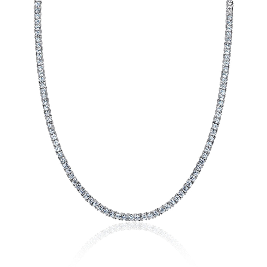 Colar Riviera Moissanite 3mm Banhado a Ouro Branco