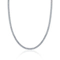 Colar Riviera Moissanite 3mm Banhado a Ouro Branco