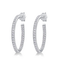 Brinco Argola Cravejado Moissanite Banhado a Ouro 18k