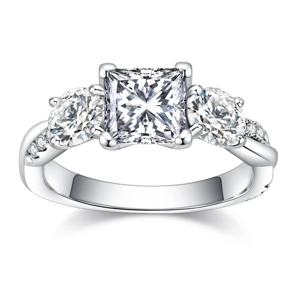 Anel Twisted Moissanite Cravejado Banhado a Ouro 18k