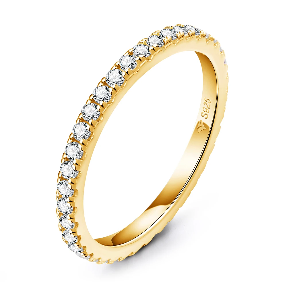 Aliança 100 Pontos Moissanite Banhada a Ouro 18k