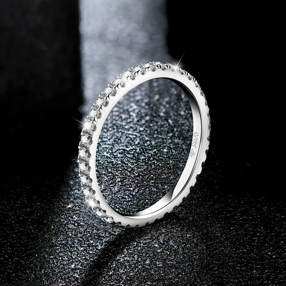 Aliança 100 Pontos Moissanite Banhada a Ouro 18k