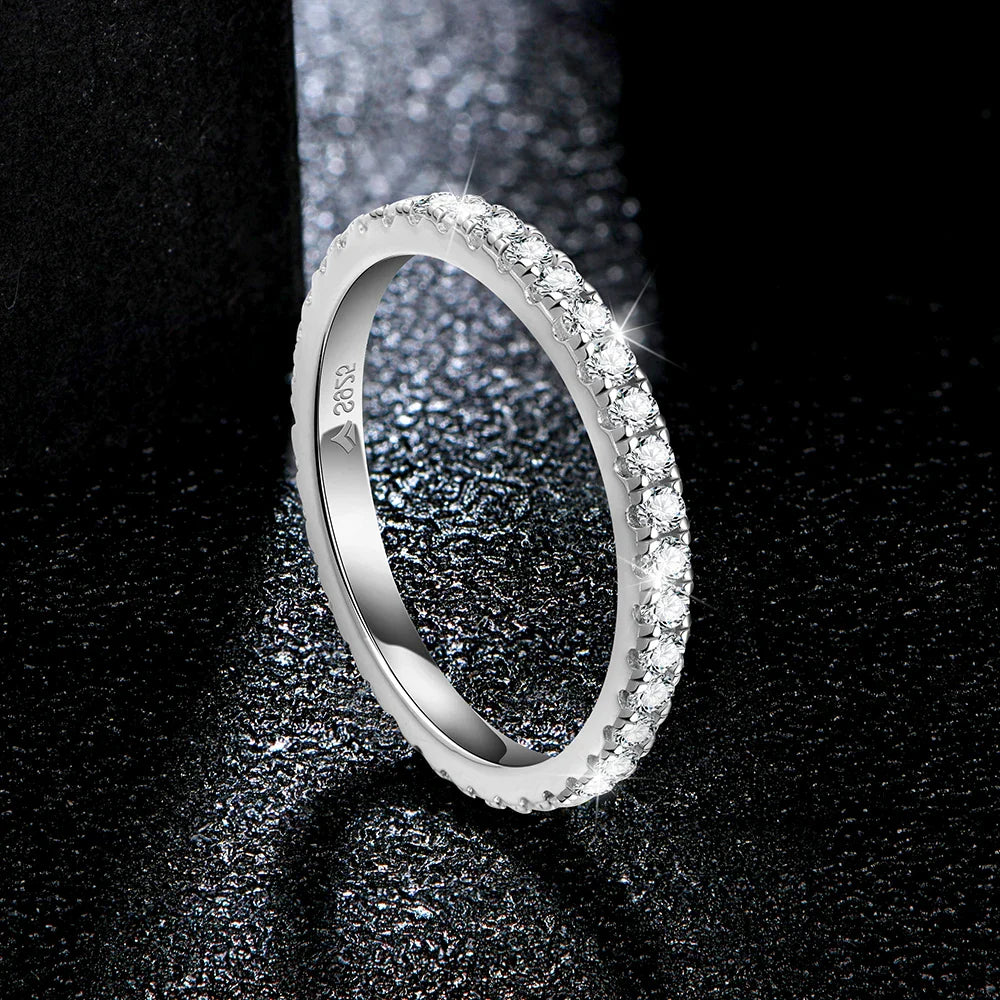 Aliança 100 Pontos Moissanite Banhada a Ouro 18k