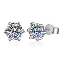 Brinco Solitário 6 Garras Moissanite Banhado a Ouro 18k