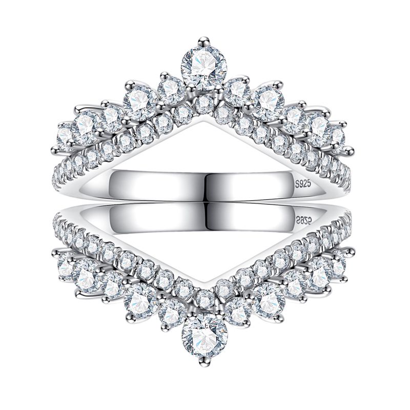 Meia Aliança Celestial Moissanite Banhada a Ouro 18k