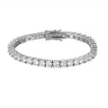 Pulseira Riviera Moissanite 3mm Banhada a Ródio
