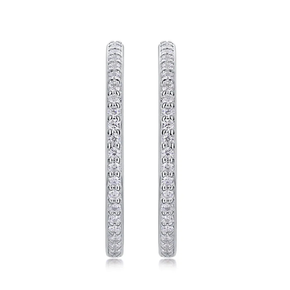 Brinco Argola Cravejado Moissanite Banhado a Ouro 18k