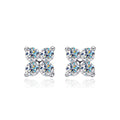 Brinco 4 Pedras Moissanite Banhado a Ouro 18k