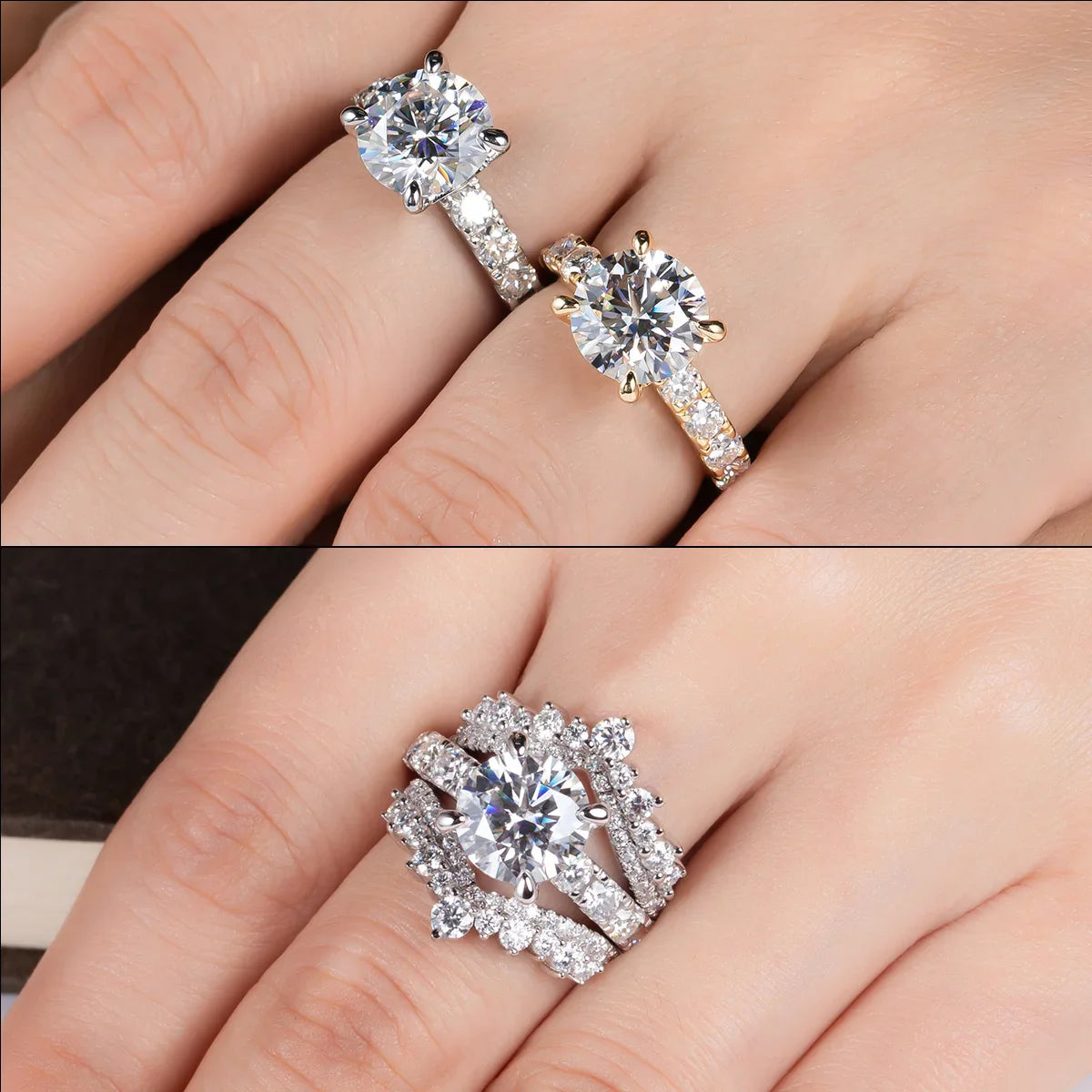 Anel Solitário Real Moissanite Banhado a Ouro 18k