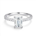 Anel Esmeralda Moissanite Cravejado Banhado a Ouro 18k