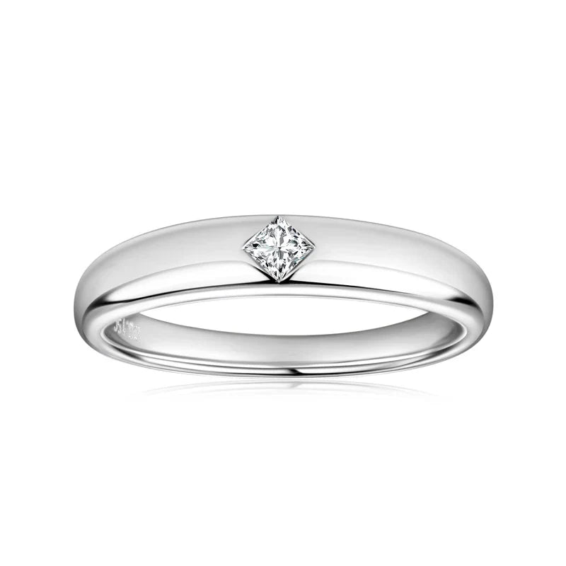 Aliança 15 Pontos Princesa Moissanite Banhada a Ouro 18k