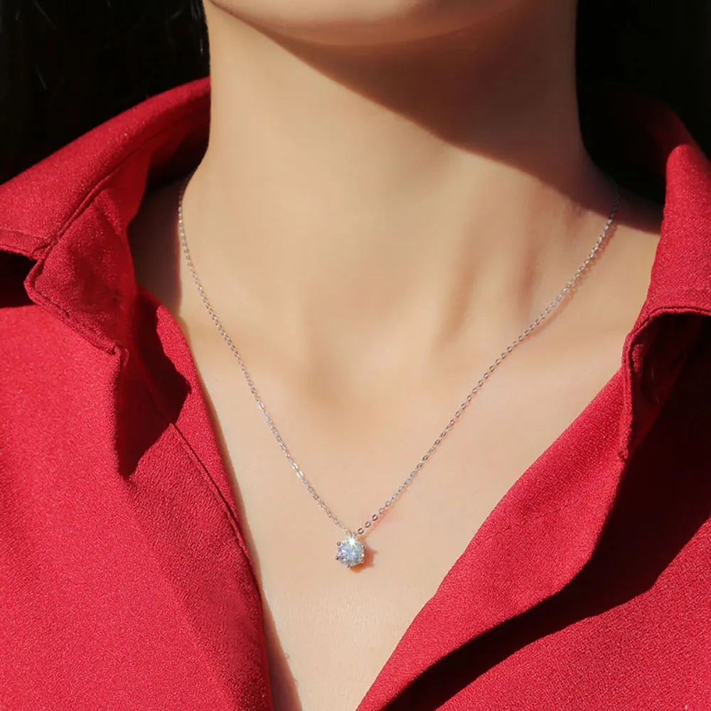 Colar Ponto de Luz Moissanite Banhado a Ouro