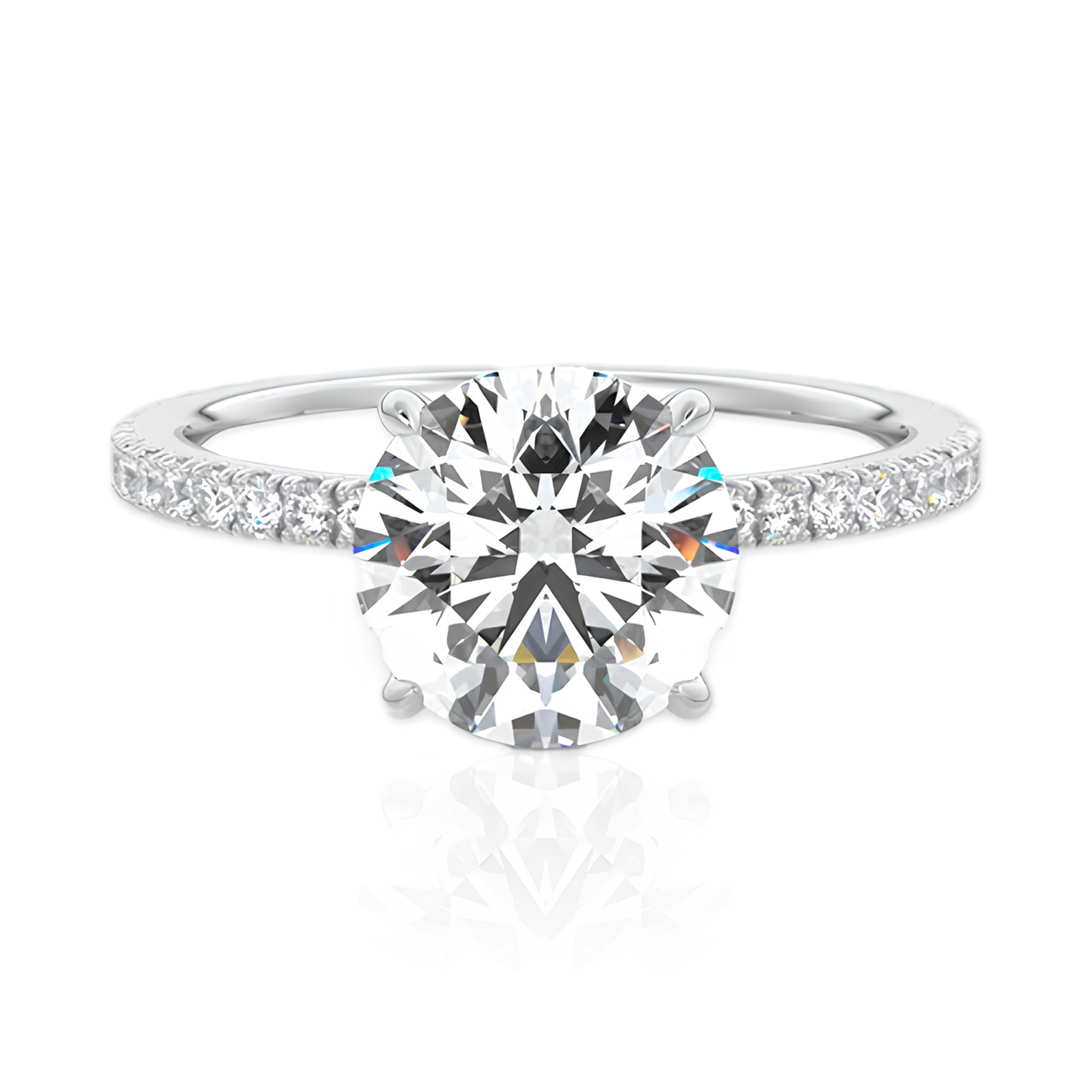Anel Coroa de Luz Moissanite Banhado a Ouro 18k