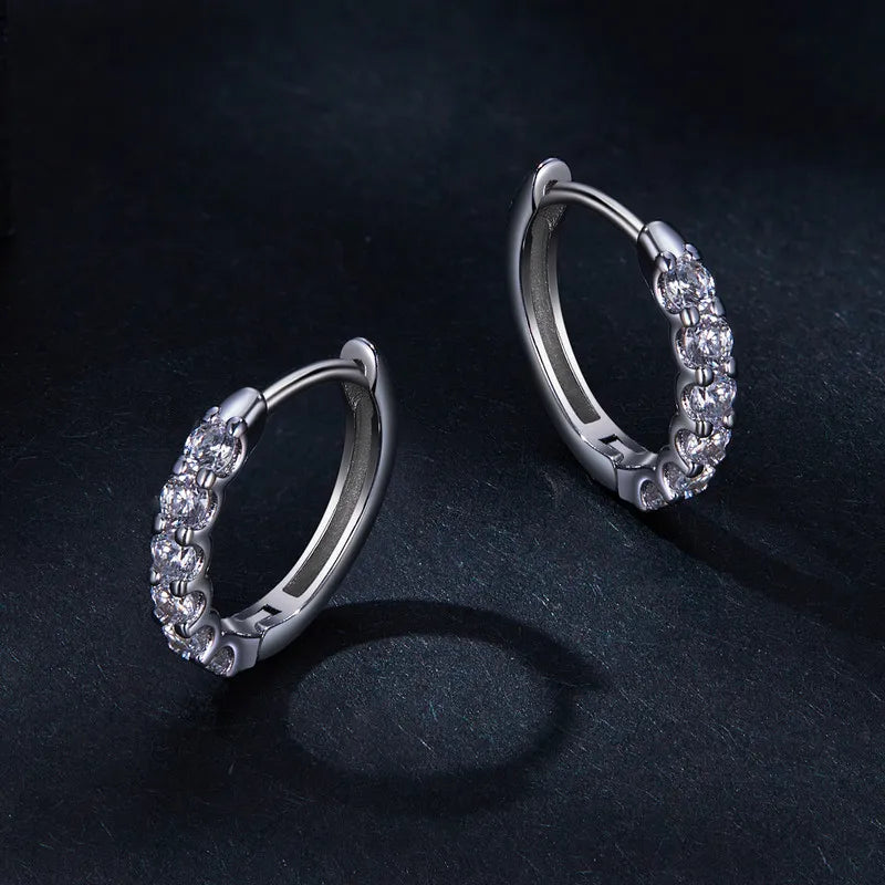 Brinco Coroa de Luzes Moissanite Banhado a Ouro 18k