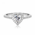 Anel Sweet Heart Moissanite Cravejado Banhado a Ouro 18k