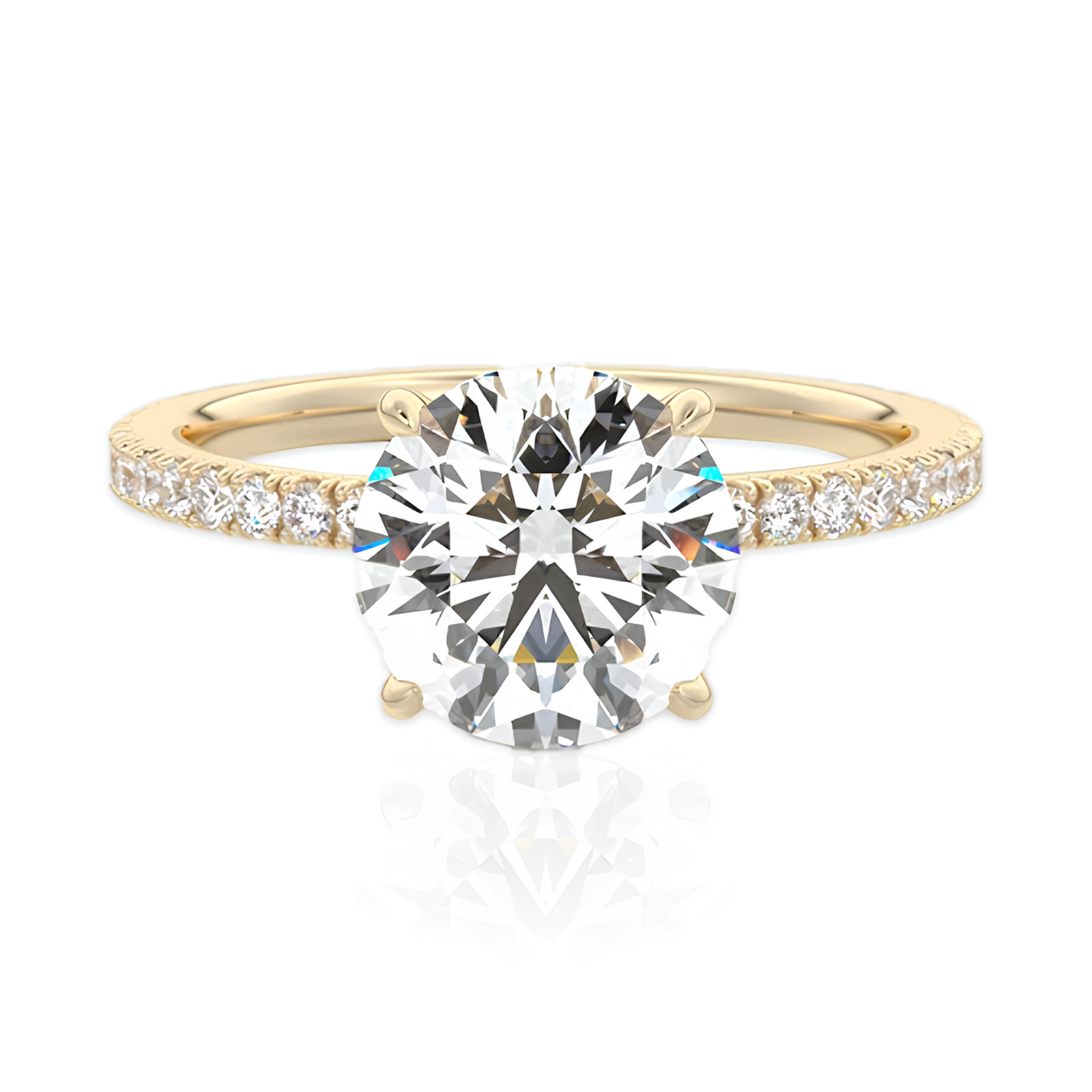 Anel Coroa de Luz Moissanite Banhado a Ouro 18k