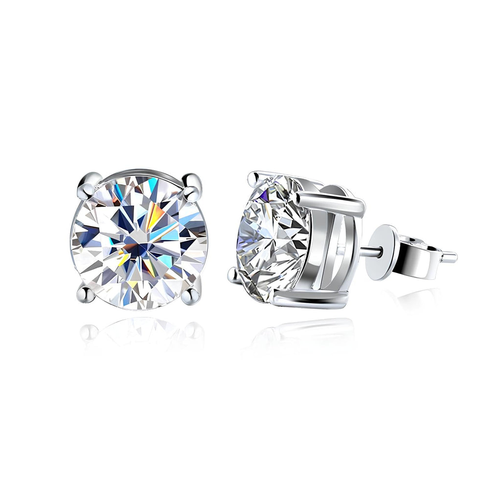 Brinco Solitário Haste Moissanite Banhado a Ouro 18k