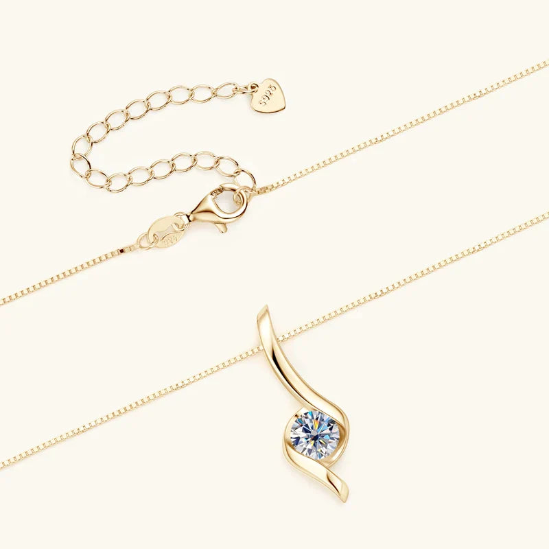 Colar Harmonia Moissanite Banhado a Ouro