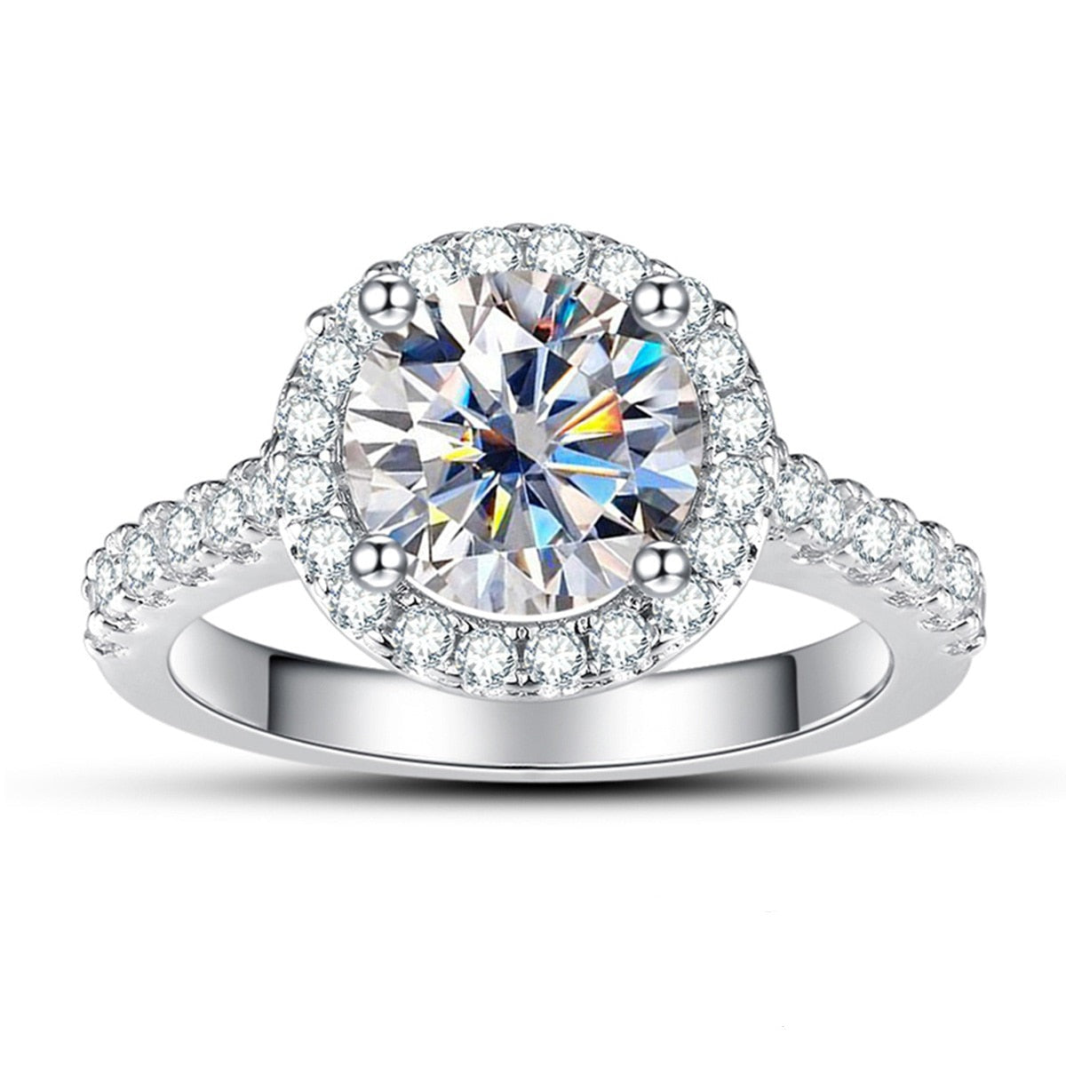 Anel Coroa Brilhante Moissanite Cravejado Banhado a Ouro 18k