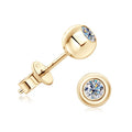 Brinco Ponto Brilhante Moissanite Banhado a Ouro 18k
