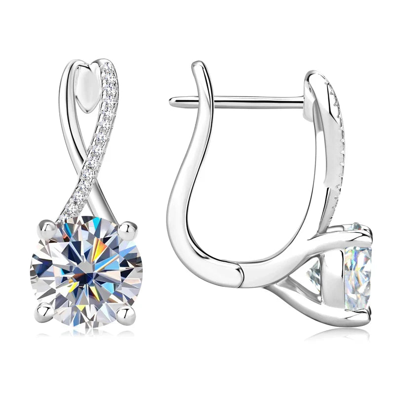 Brinco Luxo Infinito Moissanite Banhado a Ouro 18k