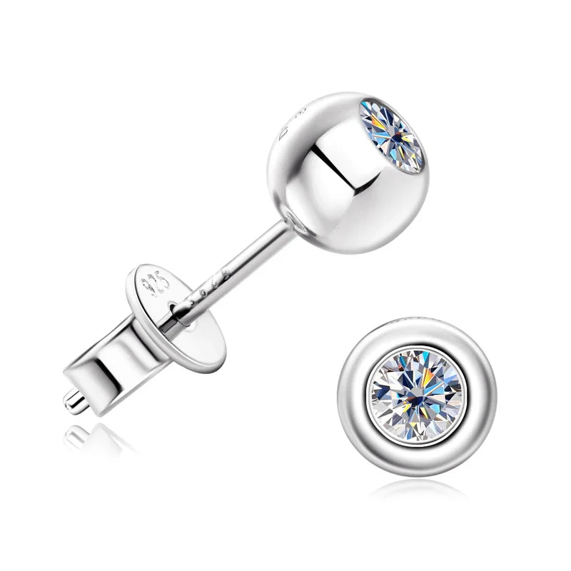 Brinco Ponto Brilhante Moissanite Banhado a Ouro 18k
