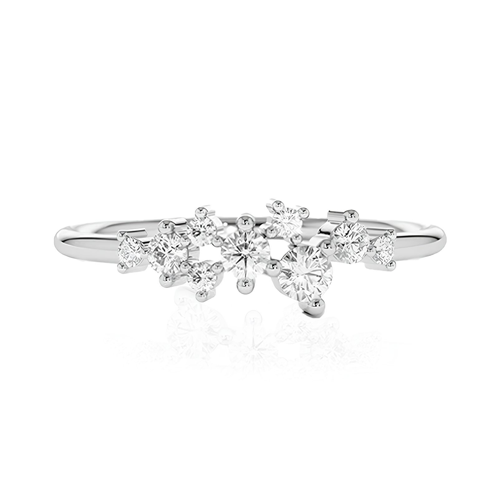 Anel Constelação Moissanite Banhado a Ouro 18k